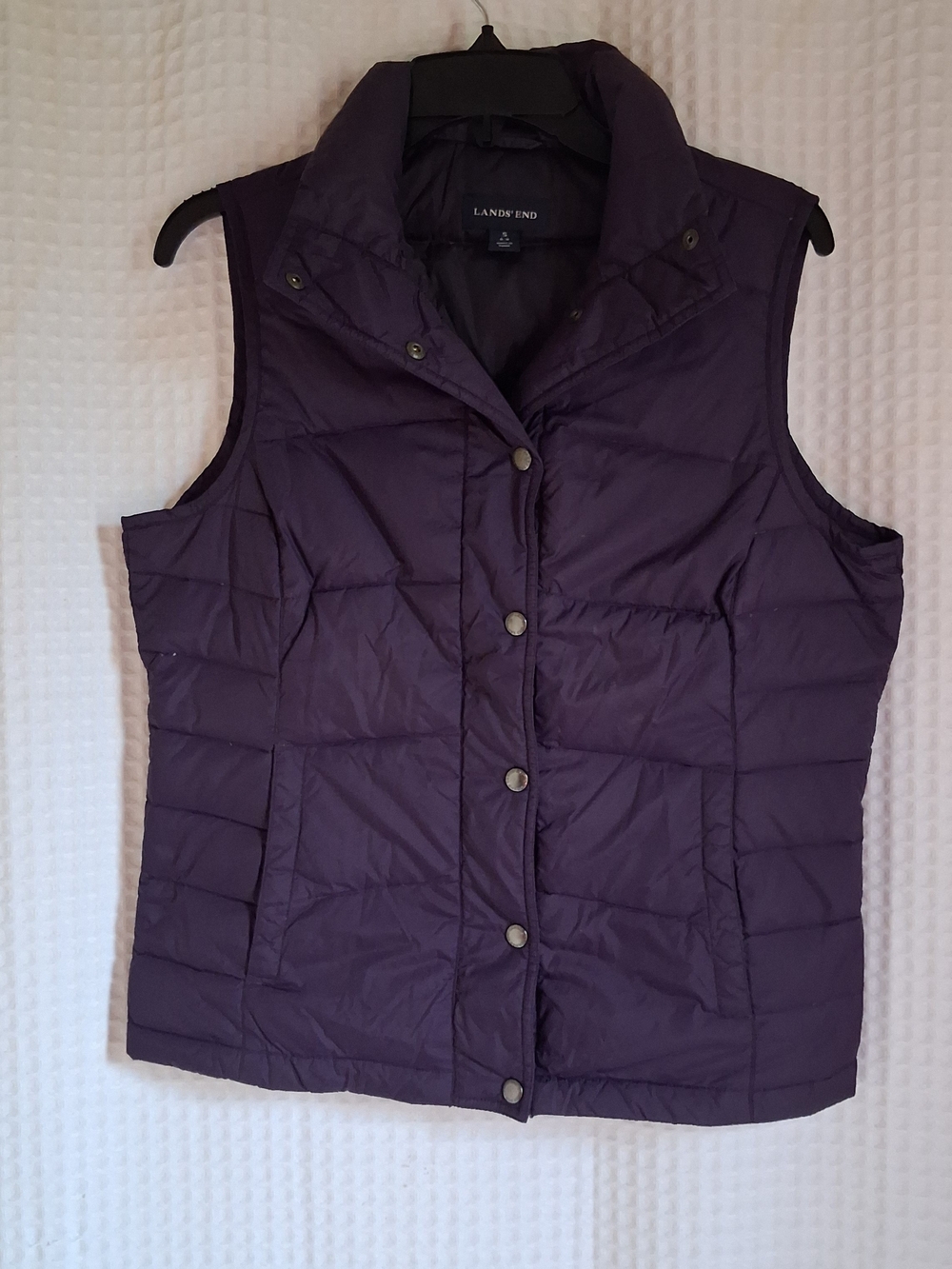 Lands' End Women's Purple Quilted Puffer Vest Size Small